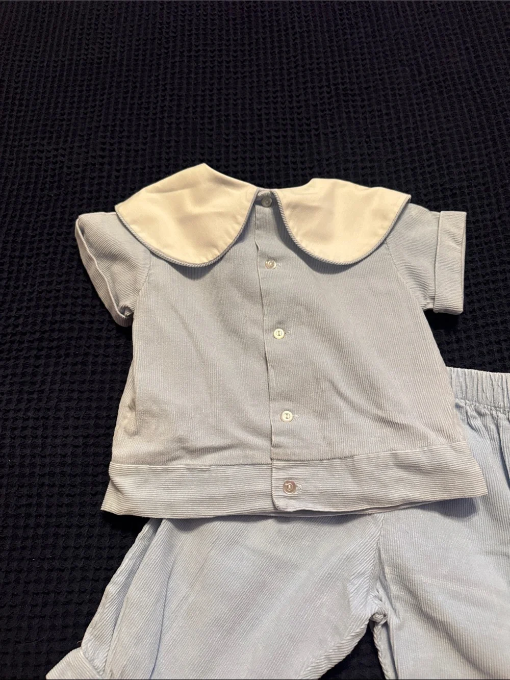 Light Blue Kids Two-Piece Set with Airplane Collar